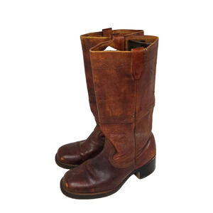 Vintage Cowboy Boots Mens Sz 10 Brown Western Waterproof Gorpcore Leather Campus